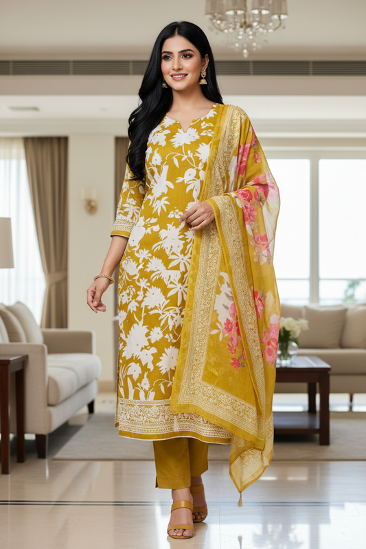 Jaam Cotton Printed Unstitched Suit with Mul Cotton Digital Print Dupatta