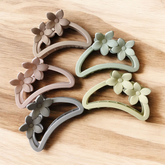 Lush Lanes 4 PCs Medium Size Matte Finish Hair Claws ROUNDED Shape 3D Flower Hair Clips For Women Hair Claw Clips For All Types Of Hair For Girls Multicolor