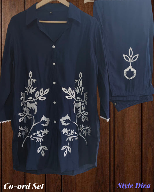 Muslin Embroidery Co-Ord Set – 2 Pc Shirt & Stitched Pants