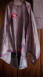 Roman Silk Digital Printed Kurta with Muslin Sequin Work Dupatta – Fully Stitched 3-Piece Suit with Shantoon Pants