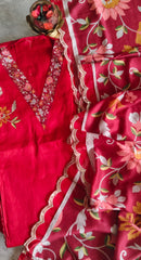 Graceful Jaam Cotton Embroidered Suit with Sequence Highlights & Muslin Digital Print Dupatta Graceful Jaam Cotton Embroidered Suit with Sequence Highlights & Muslin Digital Print Dupatta