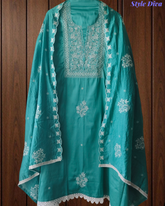 Classic Cotton Chikankari Embroidery Un-Stitched Suit with Dupatta