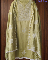 Classic Cotton Chikankari Embroidery Un-Stitched Suit with Dupatta