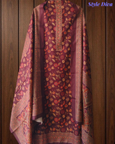 Winter Wear-Stunning Floral Pashmina Digital Print Un-Stitched Winter Suit Set