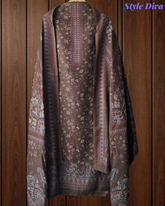 Winter Wear-Graceful Floral Pashmina Digital Print Un-Stitched Winter Suit
