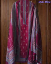 Winter Wear-Premium Pashmina Floral Digital Printed Winter Un-Stitched Suit Set