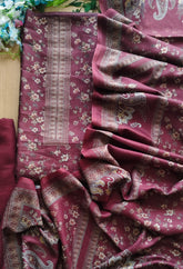 Winter Wear-Graceful Floral Pashmina Digital Print Un-Stitched Winter Suit