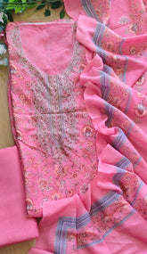 Winter Wear- Timeless Kashmiri Embroidered Pashmina Un-Stitched Suit
