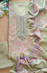 Winter Wear- Timeless Kashmiri Embroidered Pashmina Un-Stitched Suit