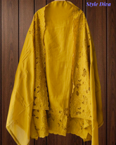 Modal Laser Cut Embroidered Un-Stitched Suit for Festive & Semi-Formal Wear