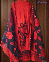 Designer Mul Chanderi Appliqué Work Un-Stitched Suit Set with Organza Dupatta