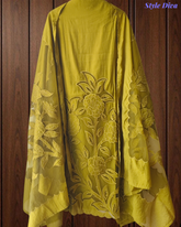 Designer Modal Laser Cut Applique Work Un-Stitched Suit Set