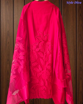 Designer Modal Laser Cut Applique Work Un-Stitched Suit Set