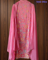 Georgette Sequence Work Unstitched Suit with Chiffon Golden Border Dupatta