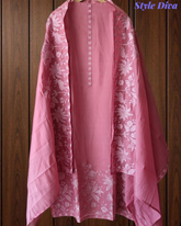 Softbmul Embroidered Un-Stitched Party Wear Suit with mul Dupatta