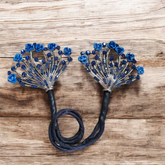 Rhinestone Flower Hair Clip Bun Maker Elegant Lazy Hair Twists Non-fall French Feather Accessories for Women & Girls 1 Pcs (Black French) (SHINE)