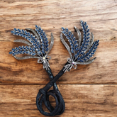 Rhinestone Flower Hair Clip Bun Maker Elegant Lazy Hair Twists Non-fall French Feather Accessories for Women & Girls 1 Pcs (Black French) (CRAVE)