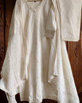 Cotton Embroidered Kurta Set with Sequin Work & Matching Dupatta – 3-Piece Fully Stitched Suit