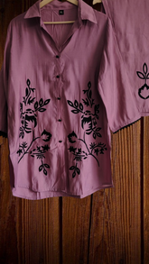 Muslin Embroidery Co-Ord Set – 2 Pc Shirt & Stitched Pants