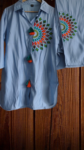 Muslin Embroidery Co-Ord Set – 2 Pc Shirt & Stitched Pants