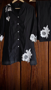 Muslin Embroidery Co-Ord Set – 2 Pc Shirt & Stitched Pants