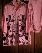 Muslin Embroidery Co-Ord Set – 2 Pc Shirt & Stitched Pants