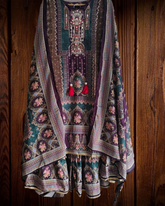 Chinnon Digital Printed Garara Set with Mirror Highlights – 3 Pc Fully Stitched Set