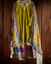 Muslin Zari Work Kurta with Digital Printed Garara & Dupatta – Fully Stitched 3 Pc Set