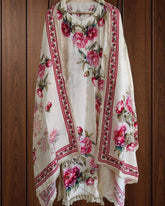 Muslin Digital Print Semi-Stitched Suit with Croatia Laced Dupatta