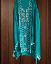 Organza Embroidered Unstitched Suit with Chiffon Dupatta 🌸