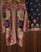 Muslin Digital Print Co-Ord Set – Short Kurta & Parallel Pants (2 Pc, Ready to Wear)