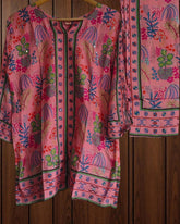 Muslin Digital Print Co-Ord Set – Short Kurta & Parallel Pants (2 Pc, Ready to Wear)