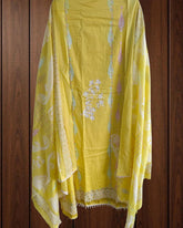 Pure Cotton Printed Suit with Pearls & Sequin Highlighting