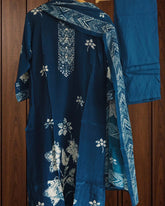 Fully Stitched Suit- Chic Crepe Digital Print Mirror & Pearl Suit