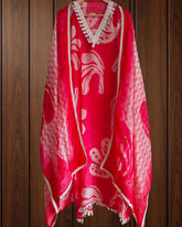 Glass Organza Suit with Real Mirror Work & Crochet Lacing | Semi-Stitched Elegance