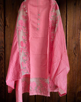 Graceful Modal t workSuit Set with Organza Embroidery Charm