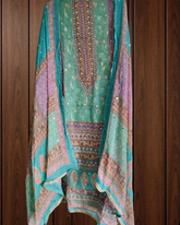 Elegant Organza Digital Print Suit With Mirror Highlighting & Chiffon Dupatta