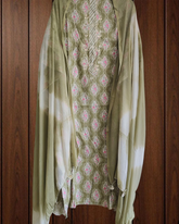 Pure Cotton Printed Suit with Gotta Hand-Work & Dual Tone Chiffon Dupatta