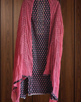 Graceful Pure Cotton Printed Suit with Mirror & Gotta Highlighting