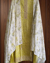 Elegant Pure Cotton Printed Embroidered Suit with Matching Dupatta