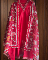 Graceful Jaam Cotton Embroidered Suit with Sequence Highlights & Muslin Digital Print Dupatta