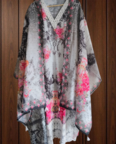 Pakistani Style Cotton Digital Print Suit with Crochet Lacing & Tassel Dupatta