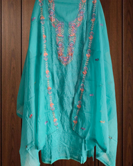 Timeless Lucknowi Chikankari Mul Chanderi Suit Set Timeless Lucknowi Chikankari Mul Chanderi Suit Set