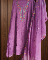 Timeless Lucknowi Chikankari Mul Chanderi Suit Set Timeless Lucknowi Chikankari Mul Chanderi Suit Set