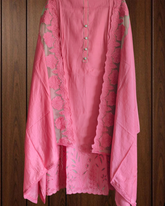 Elegant Modal Cutwork Suit Set with Organza Embroidered Grace