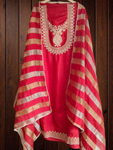 Maheshwari Silk Unstitched Suit with Zari Work and Banarasi Border