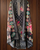 Artistic Muslin Digital Print Suit Adorned with Gotta Work