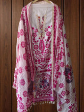 Cotton Suit with Crochet Lacing & Pearl Highlighting – Unstitched Set