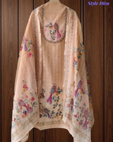 Elegant Kota Digital Print Suit with Highlighting Knot Work