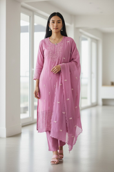 Premium Georgette Lucknowi Embroidery Unstitched Suit